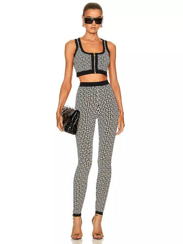 bandage crop top and legging set