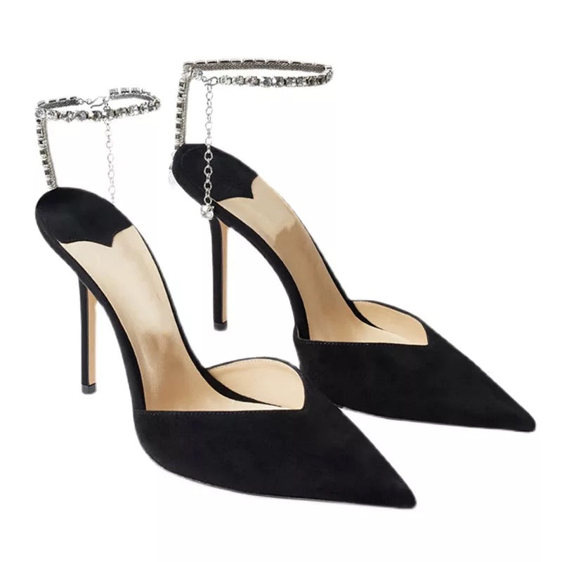 Vivienne Satin Heels || Black