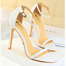 Load image into Gallery viewer, white 4&quot; ankle heels
