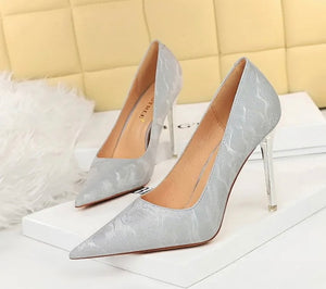 Cara Pointed Toe Heels || Grey