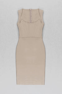 tan bandage dress