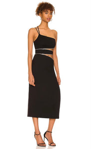 black bandage dress with cut outs