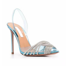 Load image into Gallery viewer, blue clear heels shopluxhouse
