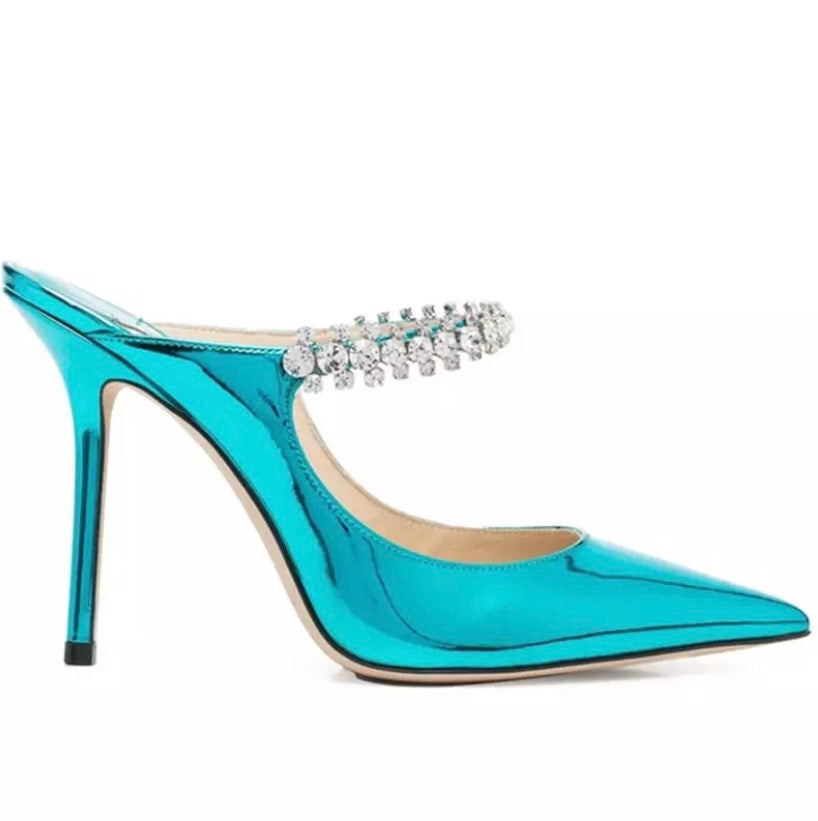 Chelsea Mule Heels || Teal