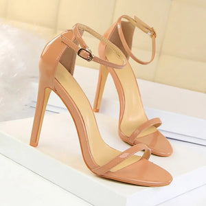 nude 4" ankle heels