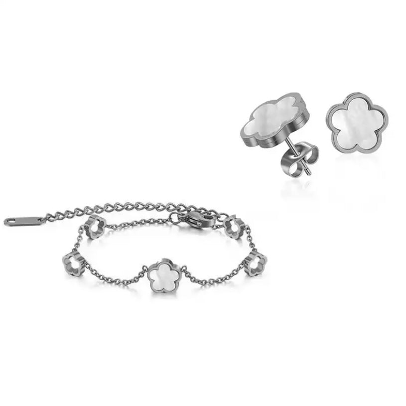 Silver Clover Set