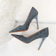 Load image into Gallery viewer, Cara Pointed Toe Heels || Blue
