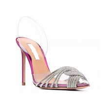 Load image into Gallery viewer, magenta clear heels shopluxhouse
