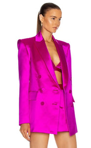 satin blazer set revolve