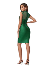 Load image into Gallery viewer, green bandage dress revolve
