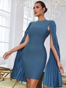 blue bandage dress sleeves