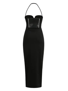 black cocktail dress with slit