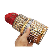 Load image into Gallery viewer, Lipstick Crystal Clutch
