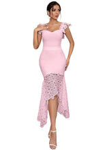 Load image into Gallery viewer, pink bandage dress crochet dress
