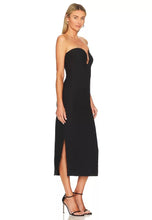 Load image into Gallery viewer, black plunge bandage dress
