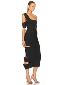 black bandage dress with cut outs