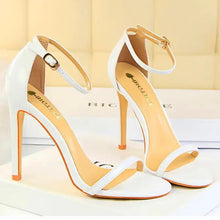 Load image into Gallery viewer, white 4&quot; ankle heels
