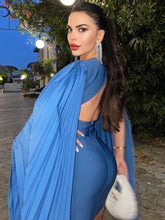 Load image into Gallery viewer, backless blue bandage dress
