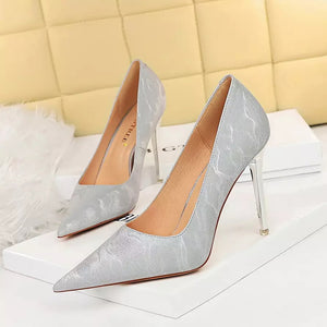 Cara Pointed Toe Heels || Grey