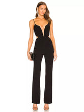 Load image into Gallery viewer, black jumpsuit with mesh insert
