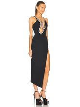 Load image into Gallery viewer, bandage maxi dress with slit
