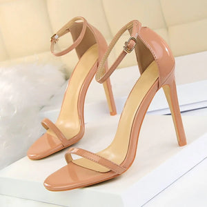 nude 4" ankle heels