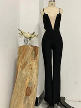 Load image into Gallery viewer, black jumpsuit with mesh insert
