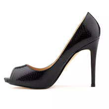 Load image into Gallery viewer, Marisa Peep Toe Heels || Black
