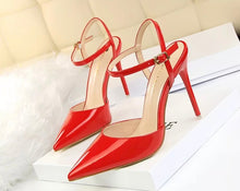 Load image into Gallery viewer, red pointed toe heels
