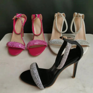 Jodie Heels || Pink Rhinestone