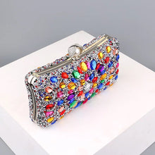 Load image into Gallery viewer, Rainbow Rhinestone Clutch
