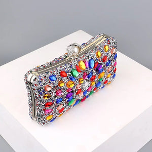 Rainbow Rhinestone Clutch