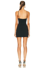 Load image into Gallery viewer, black bandage mini dress with rhinestone applique
