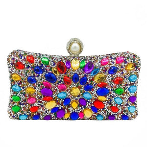 Rainbow Rhinestone Clutch