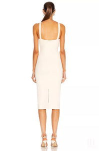 ivory halter bandage dress