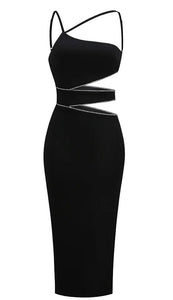 black bandage dress with cut outs