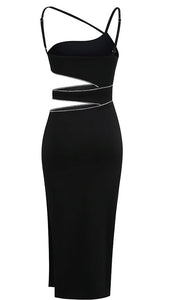 black bandage dress with cut outs