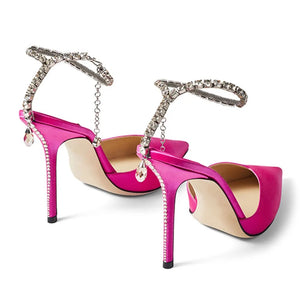 Vivienne Satin Heels || Pink