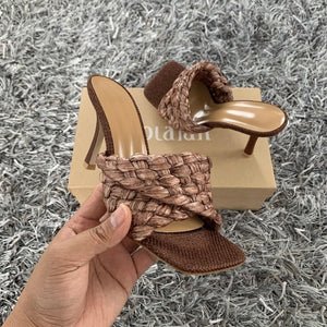 Braided Heels || Brown