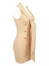 Load image into Gallery viewer, tan bandage dress with hardware
