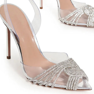 clear rhinestone heels