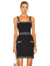 Load image into Gallery viewer, black bandage dress gold hardware
