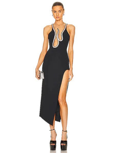 bandage maxi dress with slit