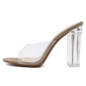 comfortable clear heels