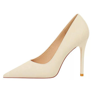 Cara Pointed Toe Heels || Ivory